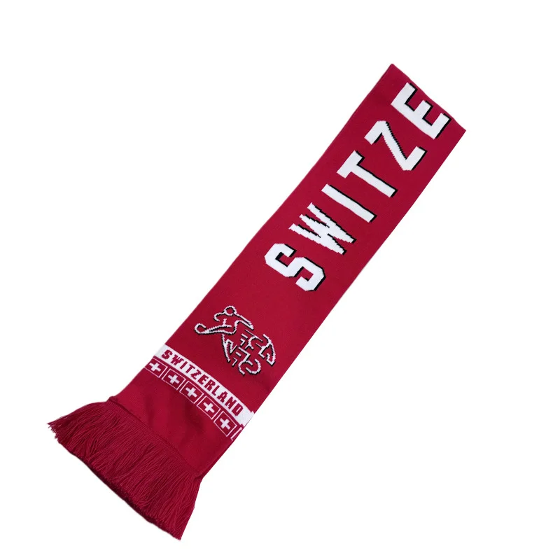 blue gold oem football fan scarf on white background - private label wholesale