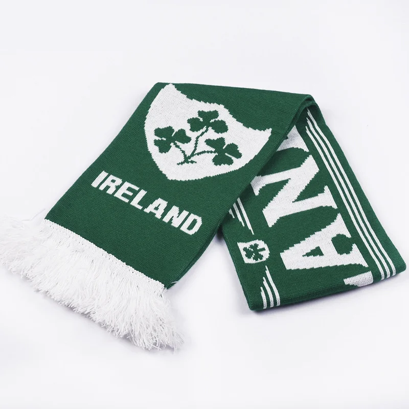 white blue winter football fan scarf on white background - sports team bulk supplier