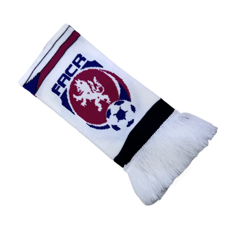 green gold jacquard football scarf striped on white background - custom packaging accepted