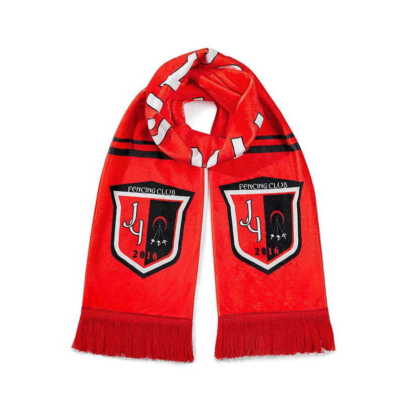 yellow black woven jacquard club scarf on white background - sports team bulk supplier