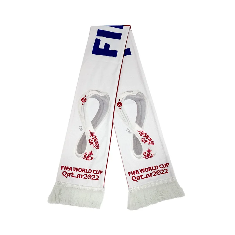 multicolor acrylic football scarf wholesale on white background - ODM OEM service available