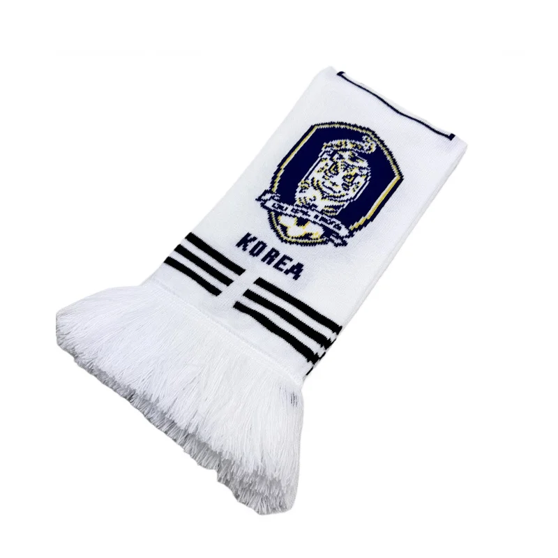 white blue jacquard fan scarf striped on white background - request RFQ factory direct