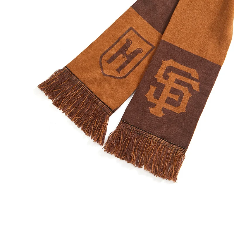 green white woven jacquard club scarf on white background - 7-day sample lead time