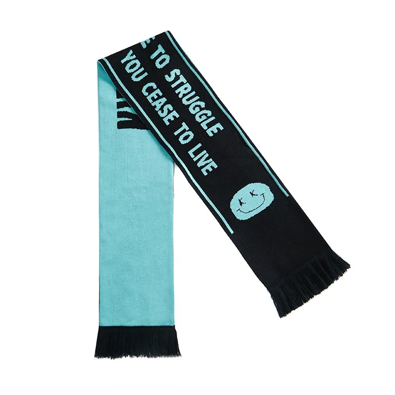 black white football stadium gift scarf on white background - 7-day sample lead time