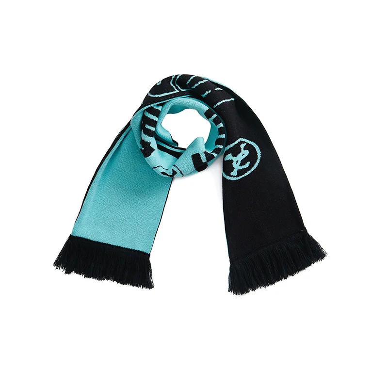 red black oem football fan scarf on white background