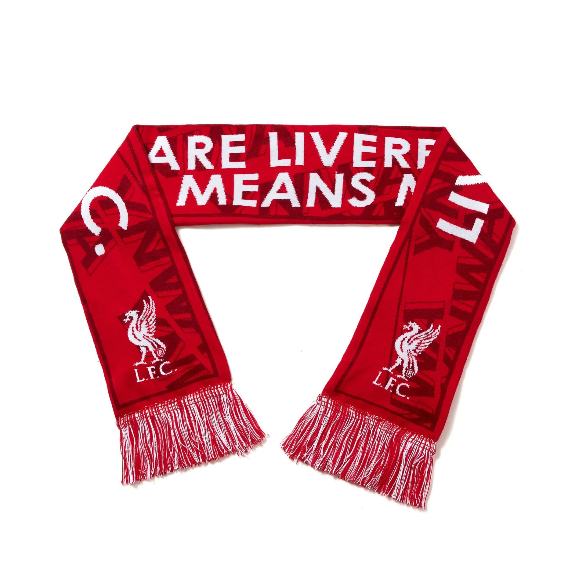 blue white acrylic football scarf wholesale on white background - bulk order discount available