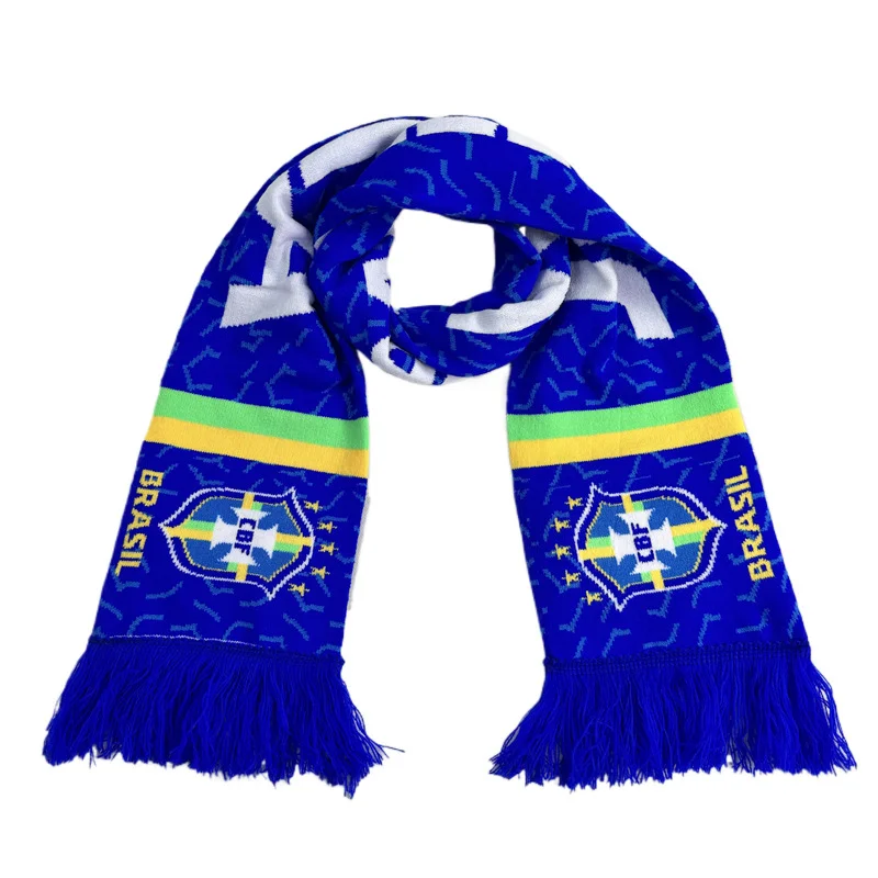 red white football club merchandise scarf on white background - private label service available