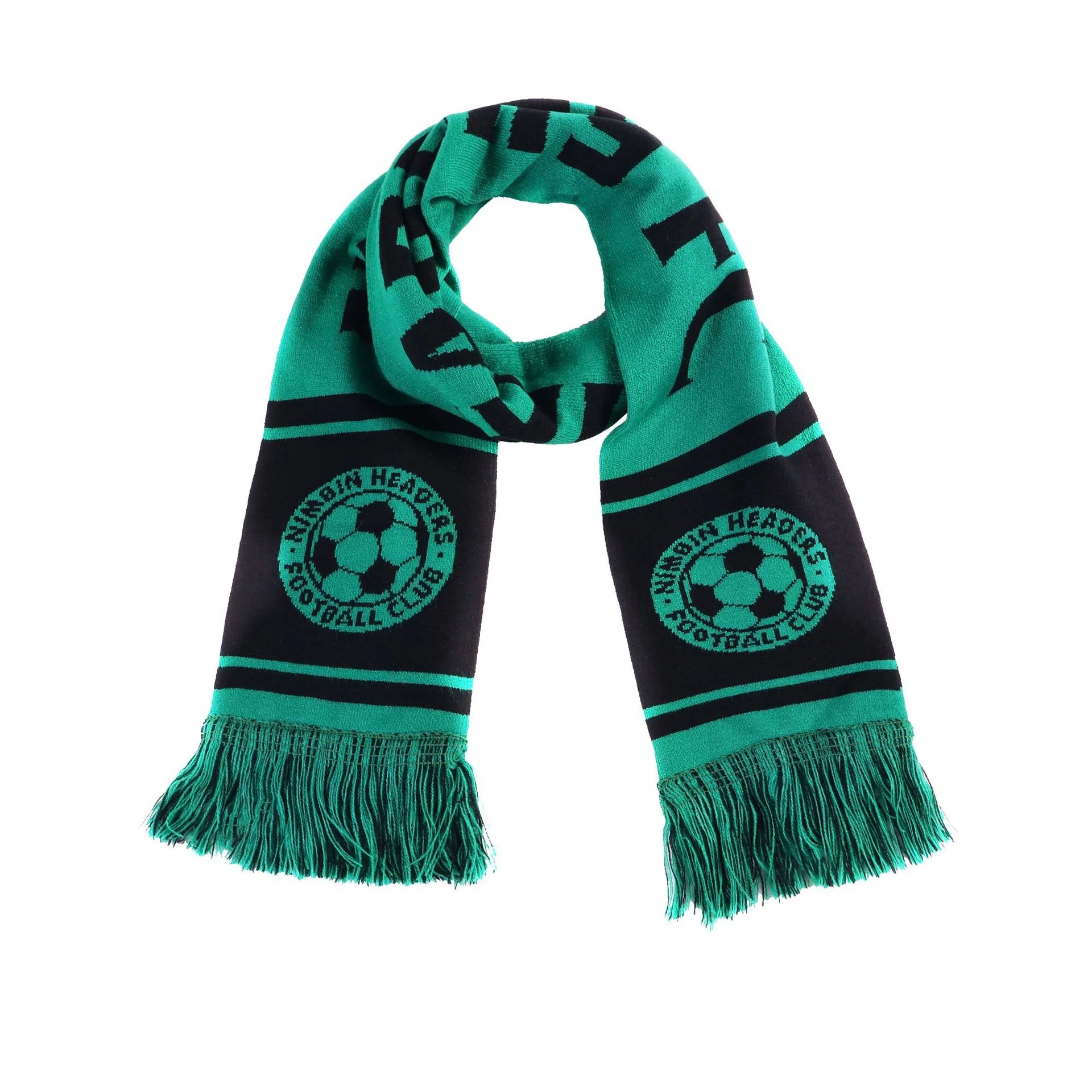 red white oversized football fan scarf on white background