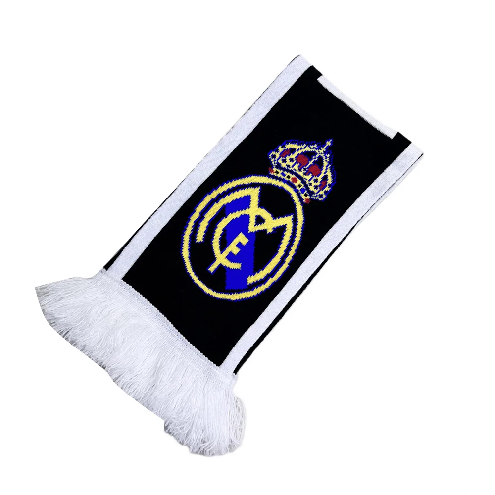 yellow black jacquard team colors scarf on white background - buy wholesale direct from manufacturer