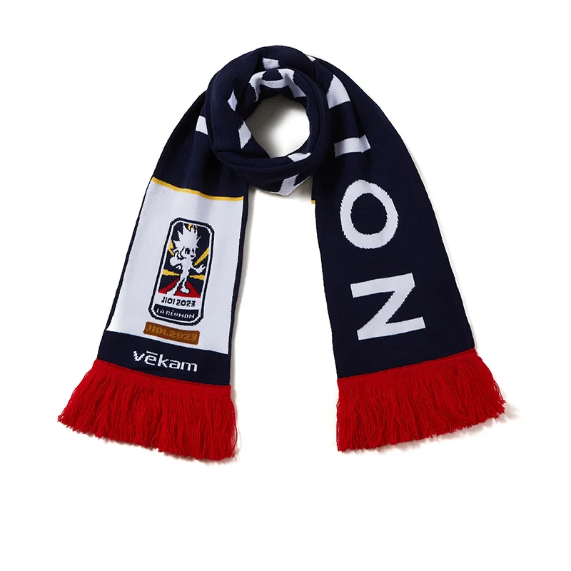 yellow black football scarf corporate gift on white background - custom color & size accepted