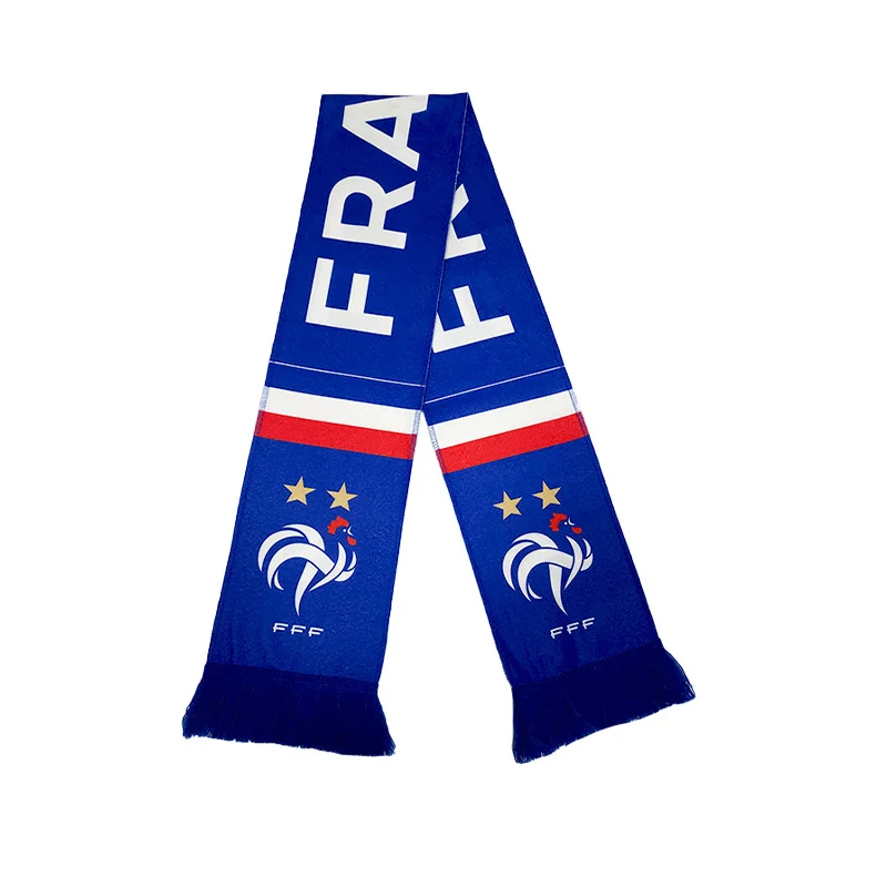 navy white woven jacquard club scarf on white background - small batch order accepted