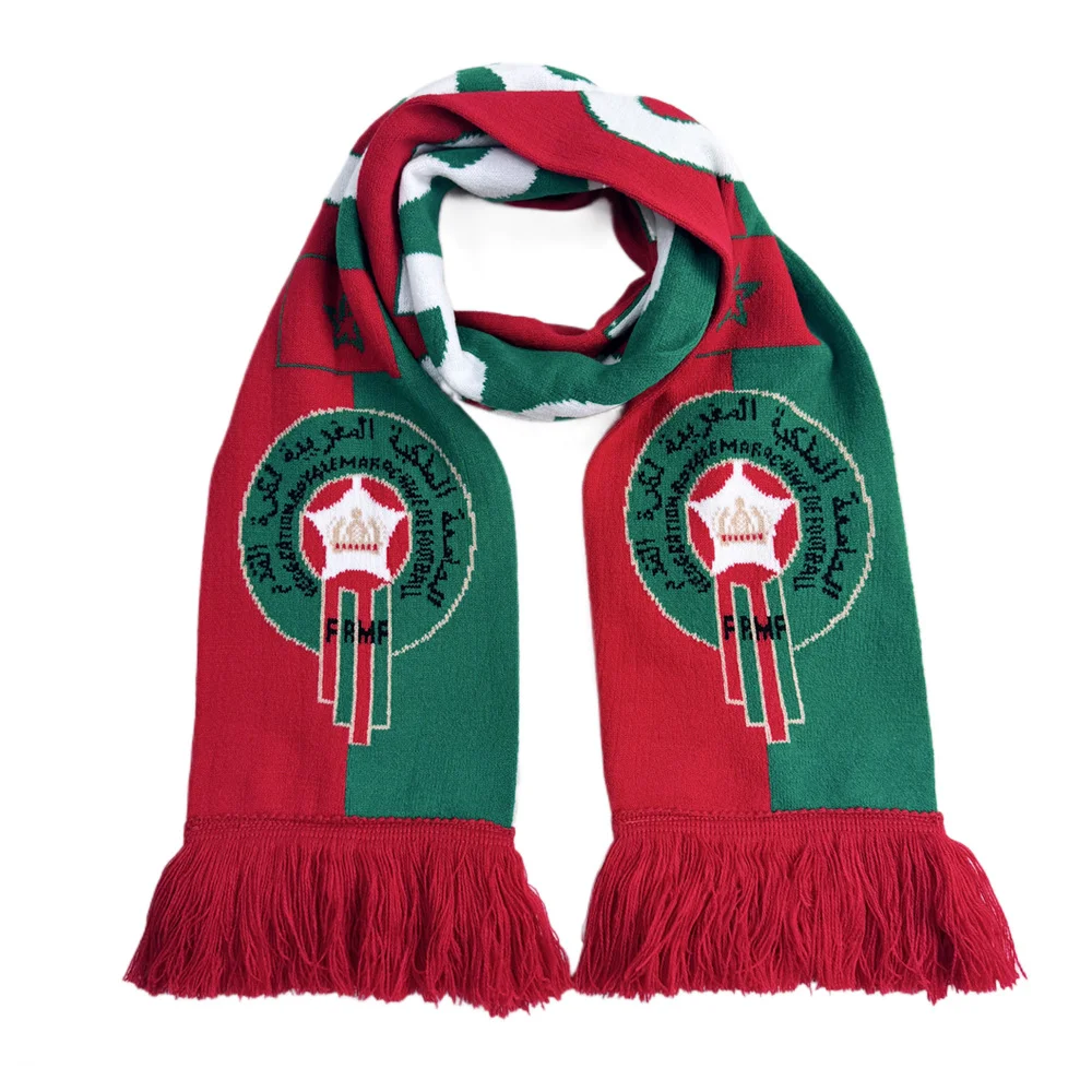 striped blue football scarf corporate gift on white background - purchase wholesale MOQ 100pcs