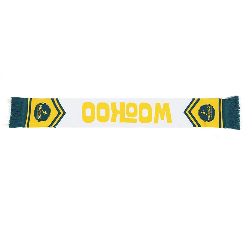 blue gold football club merchandise scarf on white background - Oeko-Tex & BSCI certified