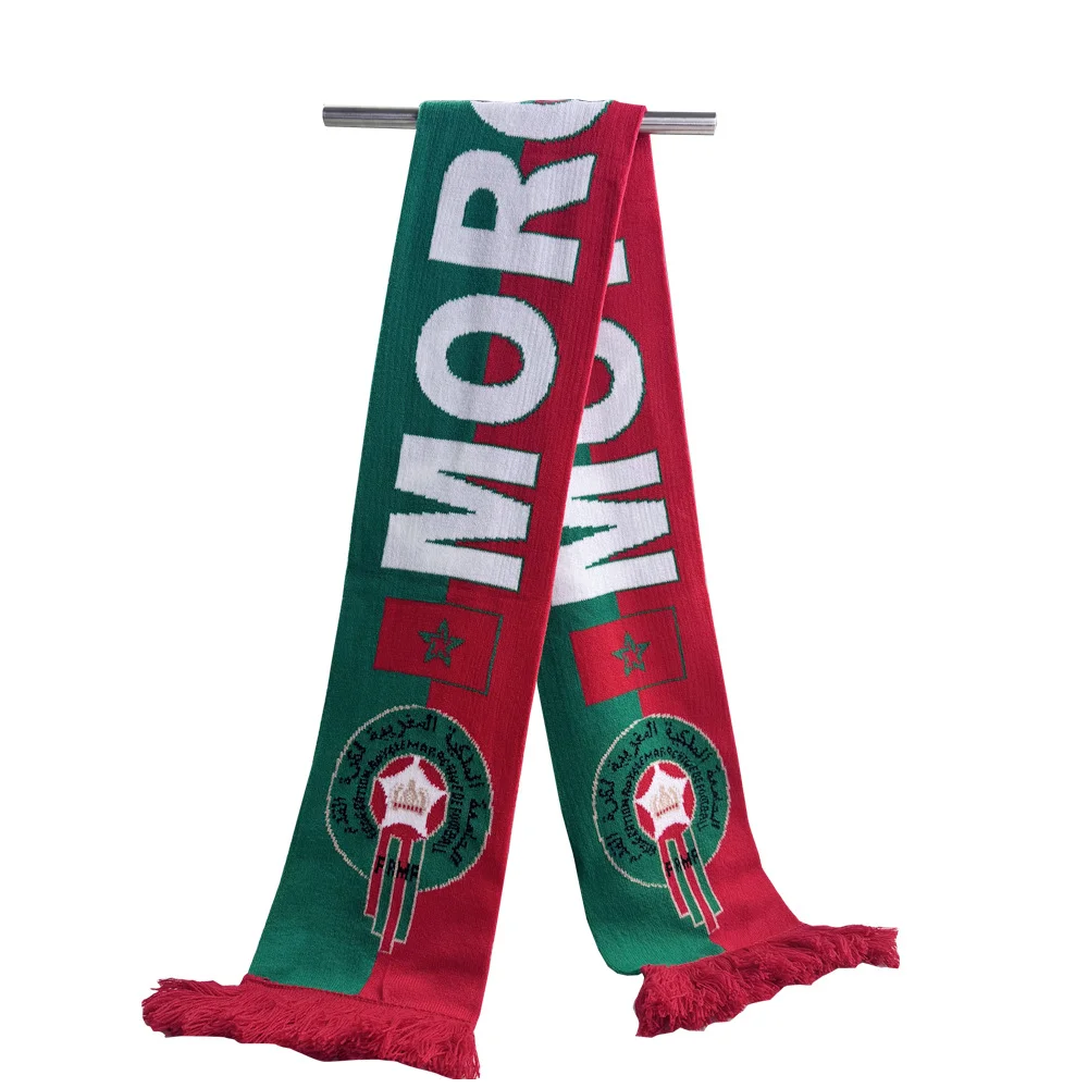 striped red reversible football club scarf on white background - order custom football scarf with logo