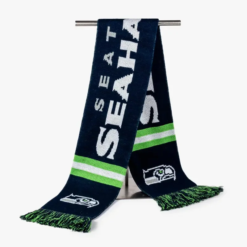 white blue football stadium gift scarf on white background - 25-day bulk production