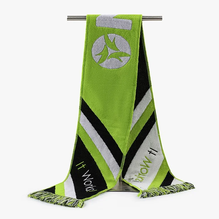navy white bulk football fan scarf on white background