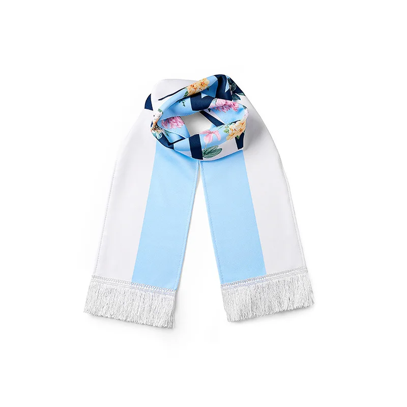black white football scarf with club logo on white background - purchase wholesale MOQ 100pcs