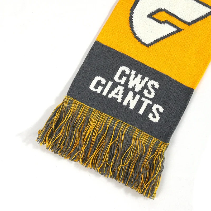 blue gold oversized football fan scarf on white background - minimum order 100 pieces