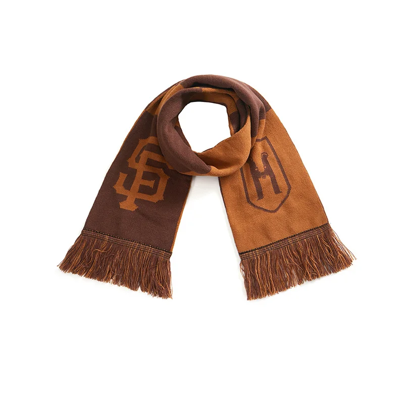 red white striped football club scarf on white background - B2B direct from factory China