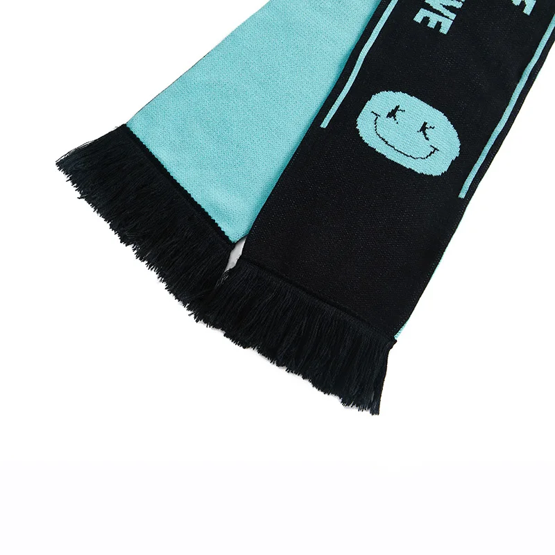 red white woven football club scarf on white background