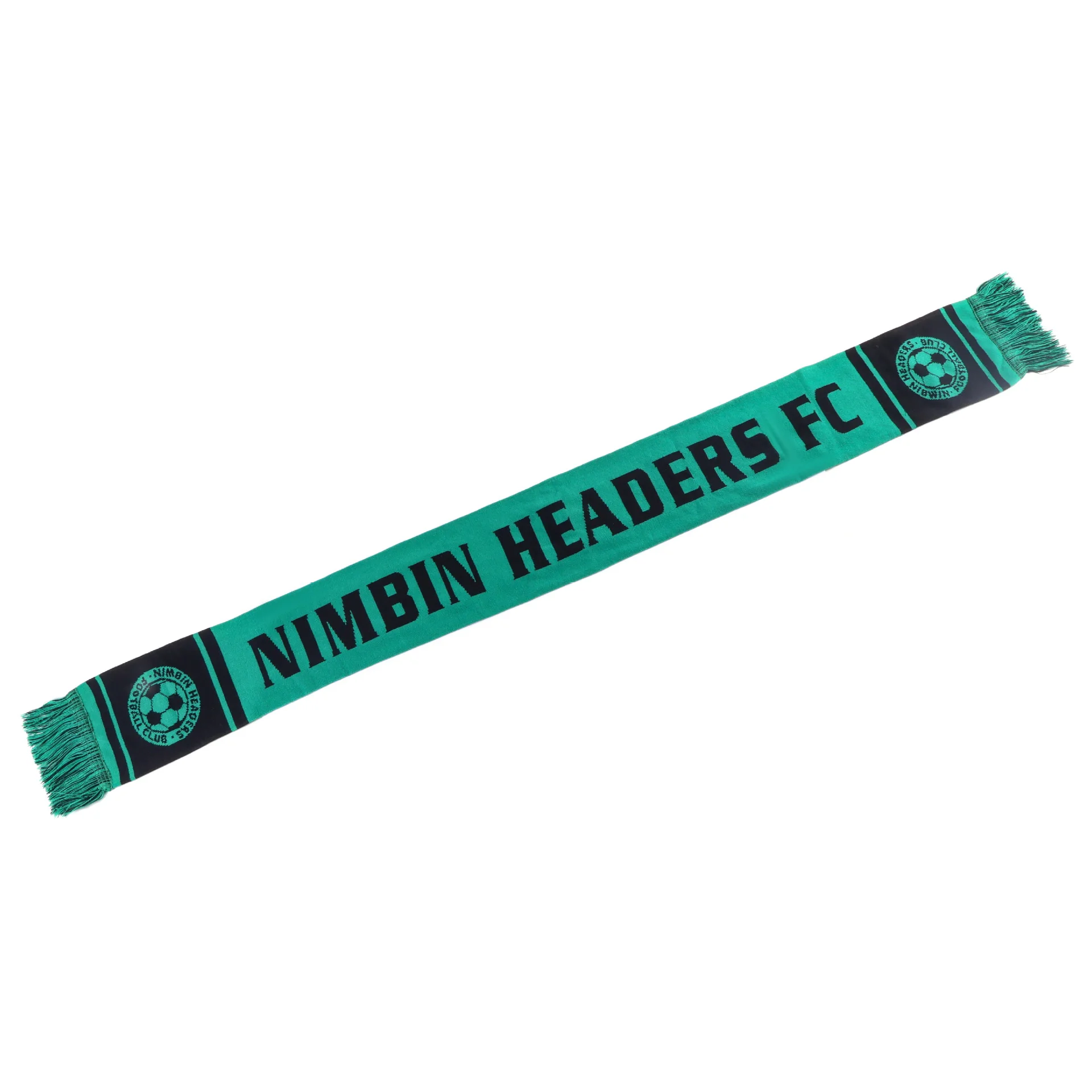 red black striped football club scarf on white background - buy wholesale direct from manufacturer
