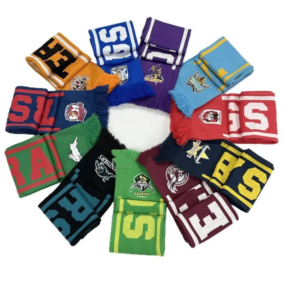 black gold custom team colors football scarf on white background
