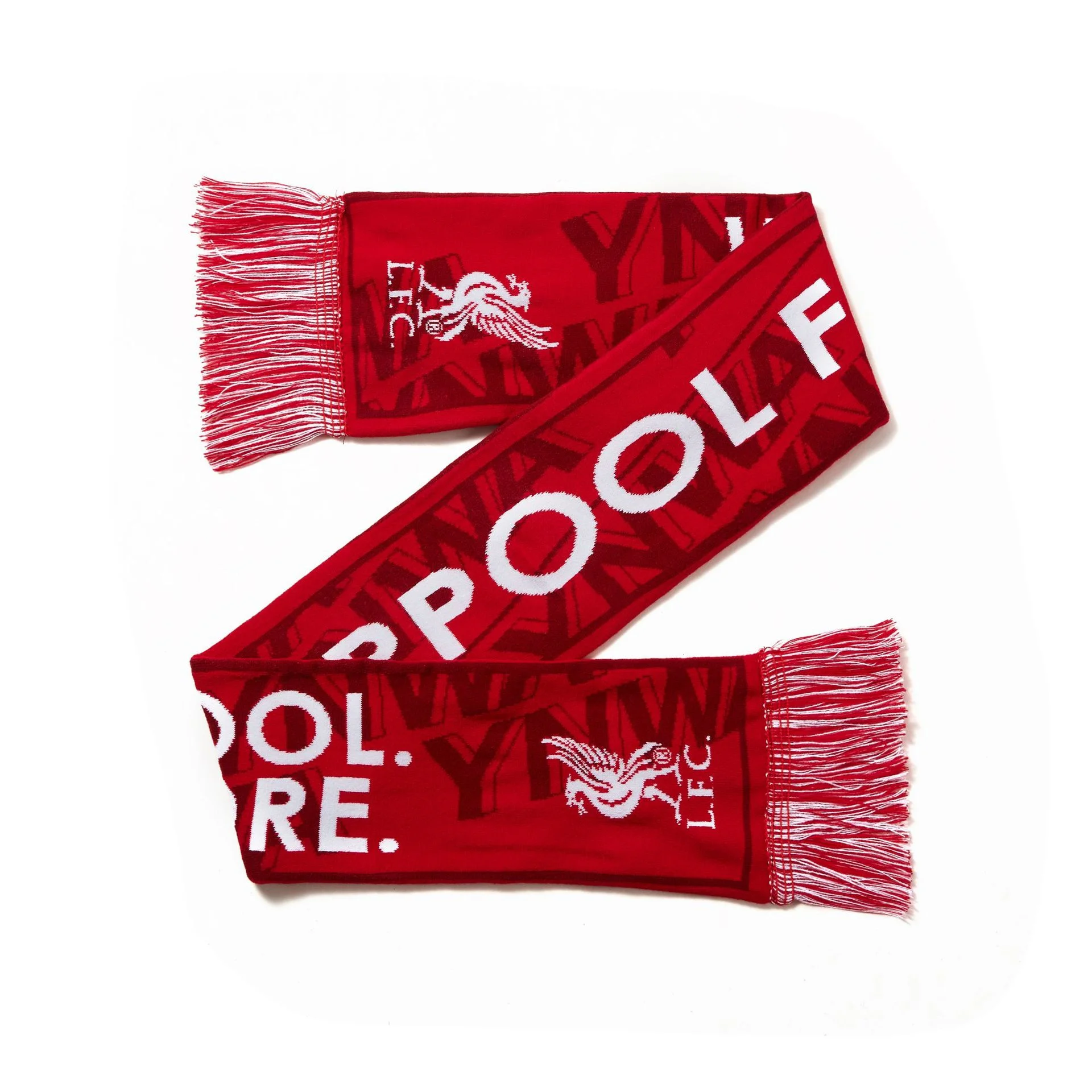 blue white double-sided football scarf on white background - MOQ 100pcs factory direct